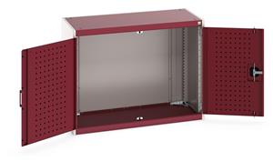 40013009.** cubio cupboard with perfo doors. WxDxH: 1050x525x800mm. RAL 7035/5010 or selected